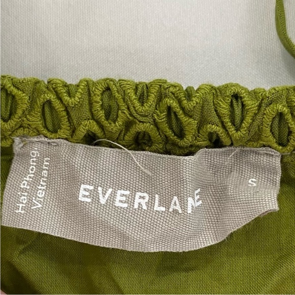 Everlane the eyelet puff sleeve top green pistachio small - Picture 7 of 10